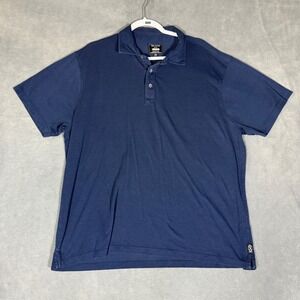 Todd Snyder Polo Shirt Mens XXL Fits XL Navy Blue Cotton Short Sleeve